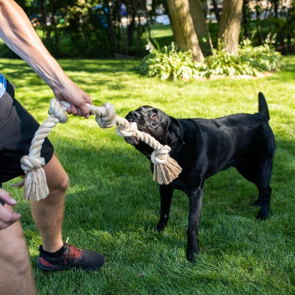 Fida Dog Rope Toy for Large Dogs 92cm Natural Cotton Chew Toy for Tug of War Pulling Teeth Cleaning 1